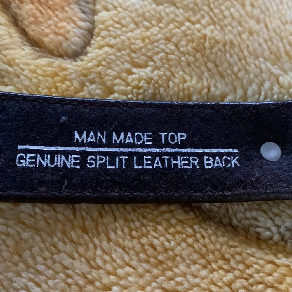 Genuine leather man made belt size small medium western cowboy